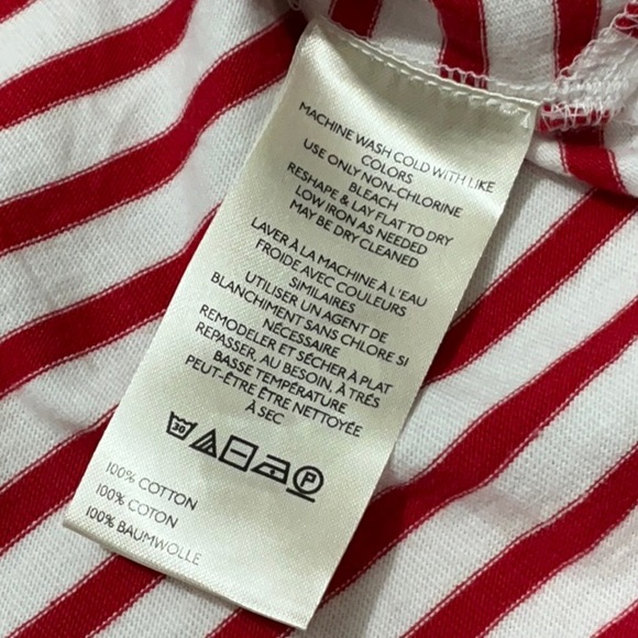 ANTHROPOLOGIE Daily Practice Cotton Long Sleeve Tee S 24” p2p Red/White $88 NWT - Picture 13 of 15